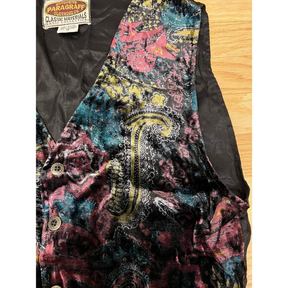 Paragraff Rayon Western Vest Small Multicolor Paisley - Picture 2 of 8